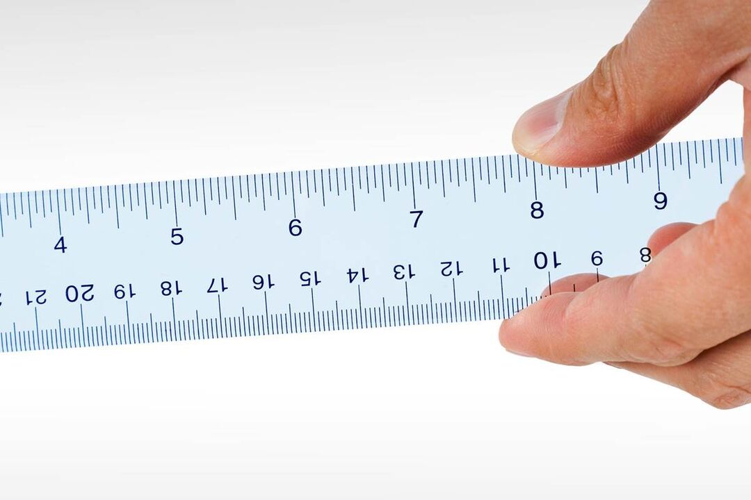 pravítko na meranie hlavy penisu pred zväčšením