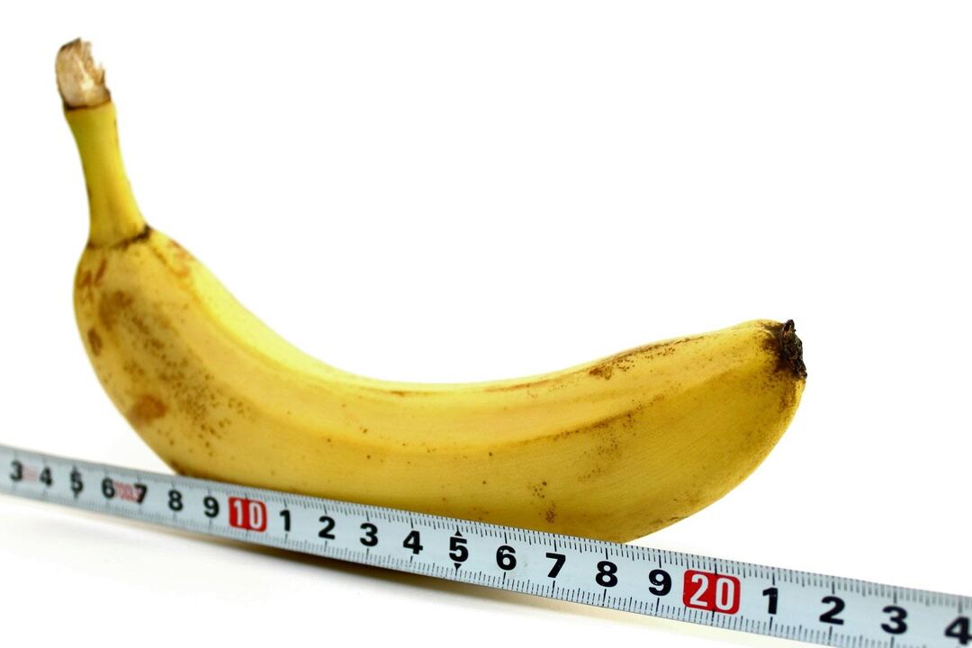 meranie penisu pred jeho zväčšením na príklade banánu
